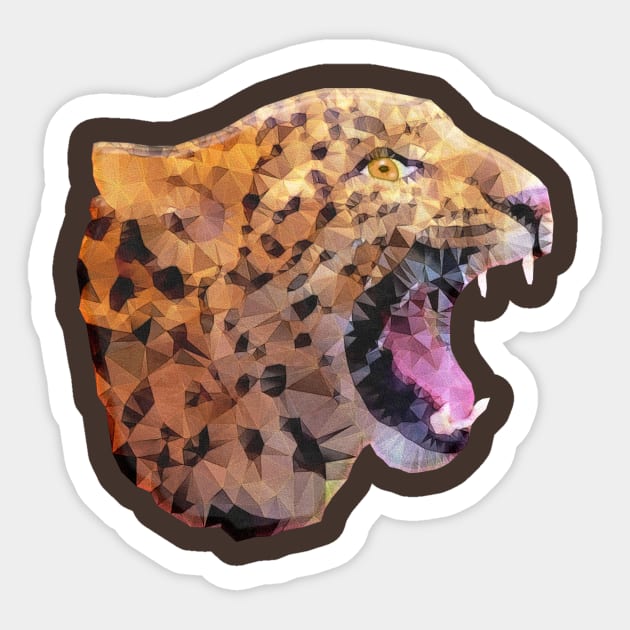 roaring leopard Sticker by Ancello